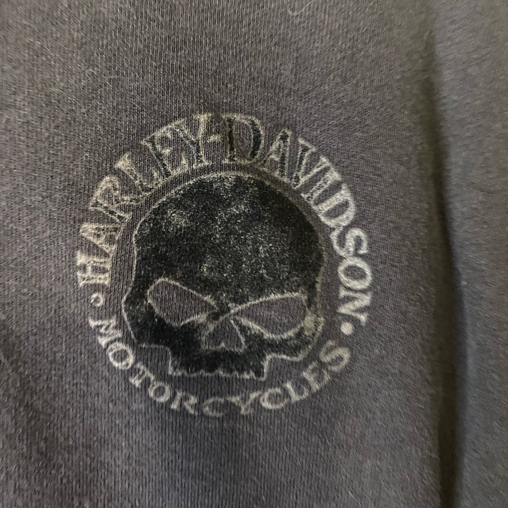 Harley Davison Zip Up Hooded Sweatshirt Jacket Black Skull Motorcycle Size Large - Picture 6 of 15